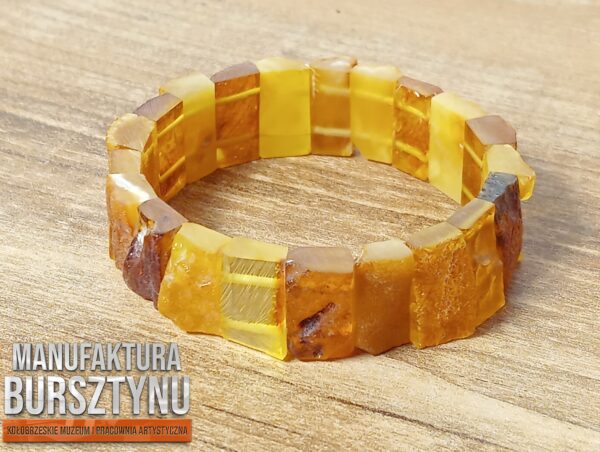 Bransoletka z naturalnego surowego bursztynu