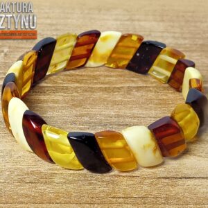 Bransoletka ze Skręconymi Bursztynam