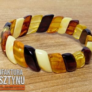 Bransoletka ze Skręcanymi Segmentami z Bursztynu
