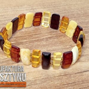 Bransoletka z Wielokolorowych Bursztynów