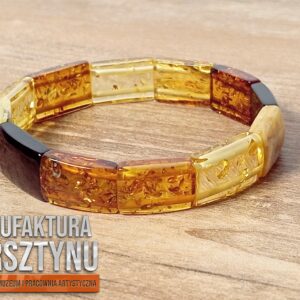 Bransoletka z Prostokątnymi Segmentami z Bursztynu