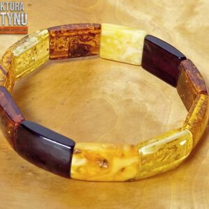 Artystyczna bransoletka z bursztynu bałtyckiego