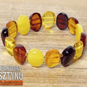 Wielokolorowa Bransoletka z Bursztynu