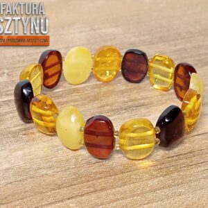 Wielobarwna Bransoletka z Naturalnego Bursztyn