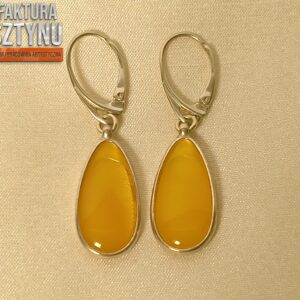 Srebrne Kolczyki z Mlecznym Bursztynem