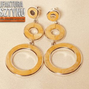 Kolczyki Mleczno-miodowe z Bursztynu