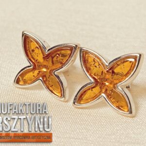 Miodowo-złociste Kolczyki z Bursztynu