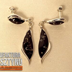Kolczyki długie z Ciemnym Bursztynem