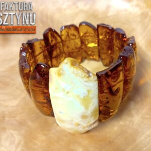 Bransoletka z Mlecznym Bursztynem