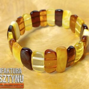 Bransoletka z Ciepłych Polerowanych Bursztynów