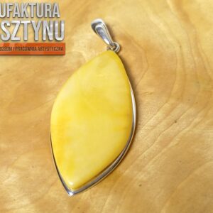 Srebrna Zawieszka z Bursztynem Miodowym