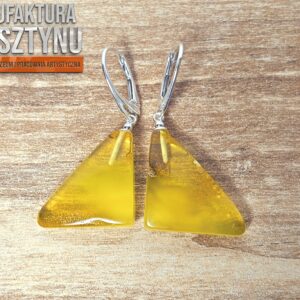 Złociste Kolczyki z Bursztynu