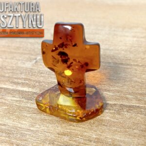 Koniakowy Krzyżyk z Bursztynu Bałtyckiego