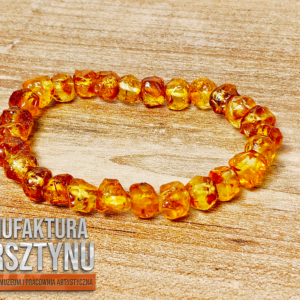 Koniakowo-złota Bransoletka z Bursztynu