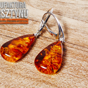 Koniakowe Kolczyki z Bursztynem Bałtyckim