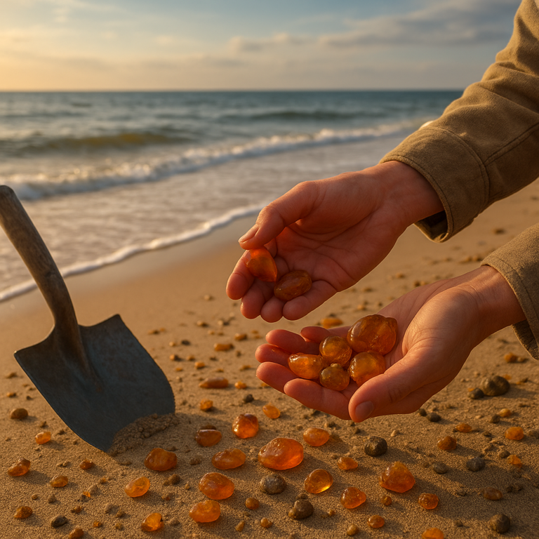 Połów bursztynu nad morzem – kiedy najlepiej szukać bursztynu