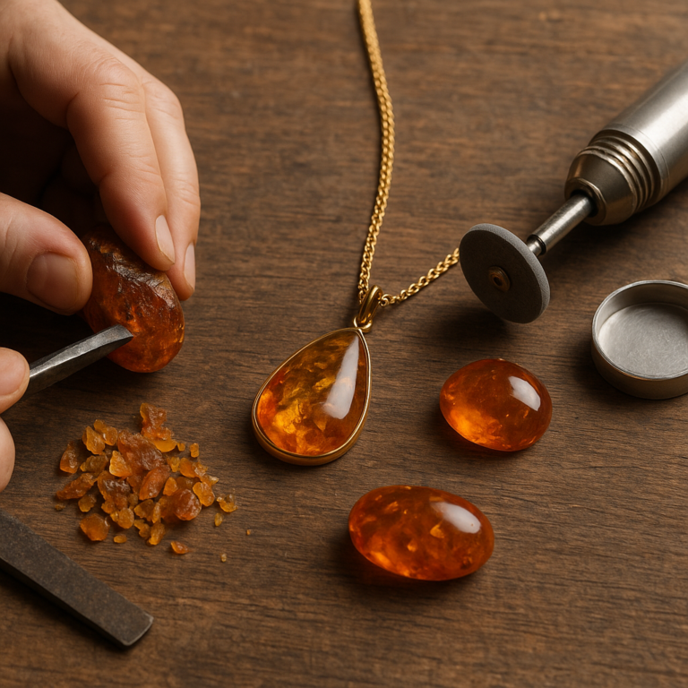 Obróbka bursztynu – tradycyjne i nowoczesne techniki jubilerskie